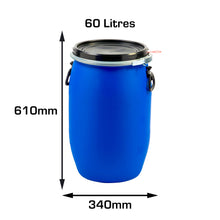 Reconditioned 60 Litres HDPE Open Top Drum (With Handle)