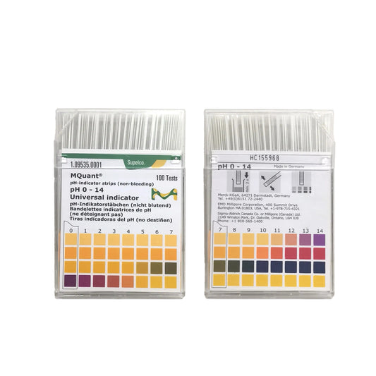 pH Indicator Test Strips pH 0 - 14 (Non-Bleeding)