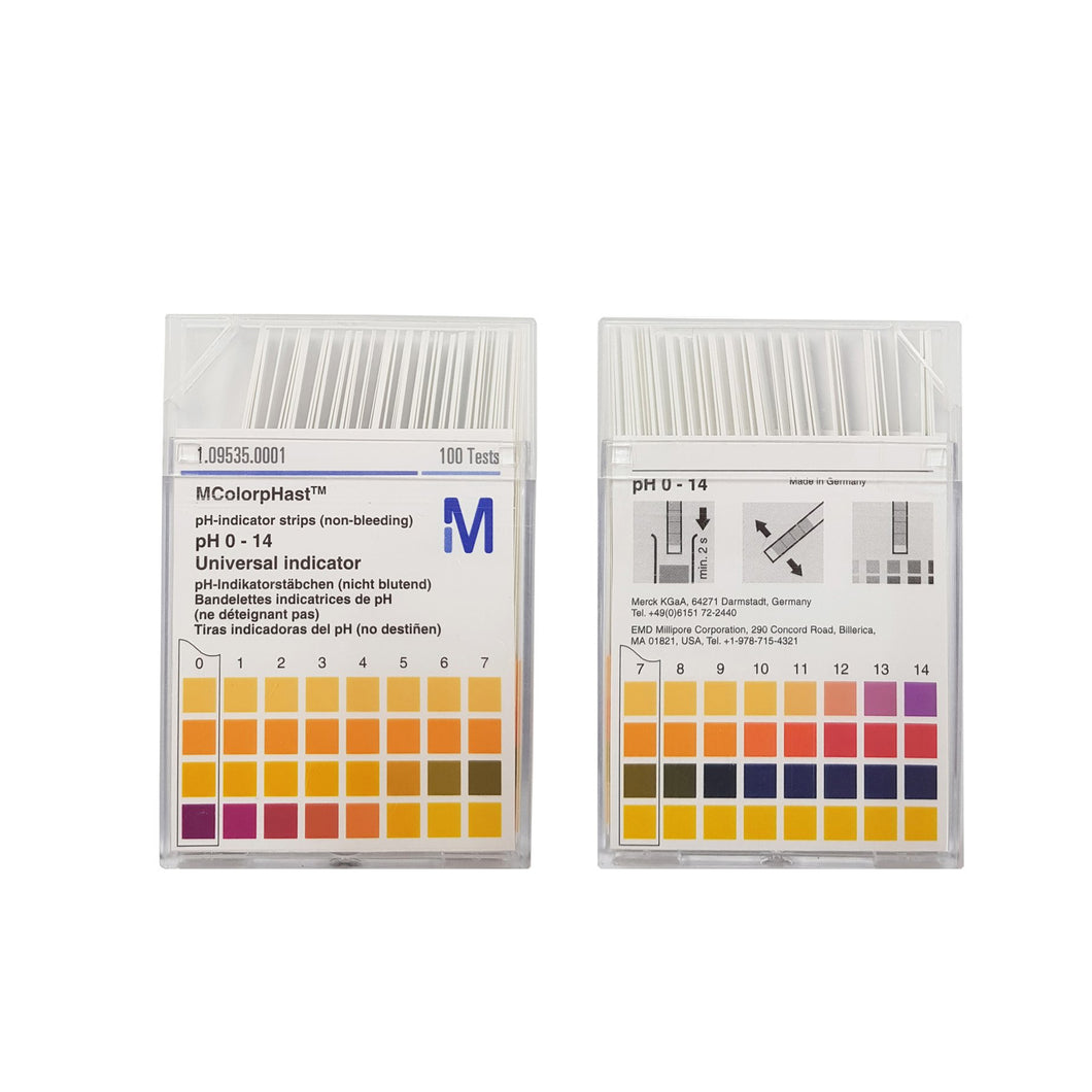 pH Indicator Test Strips pH 0 - 14 (Non-Bleeding)